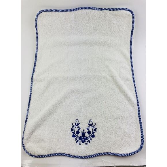 Blue White Towel Orris And Orris 50x27 Made in Turkey Flower 100% Cotton Checker - Picture 6 of 8